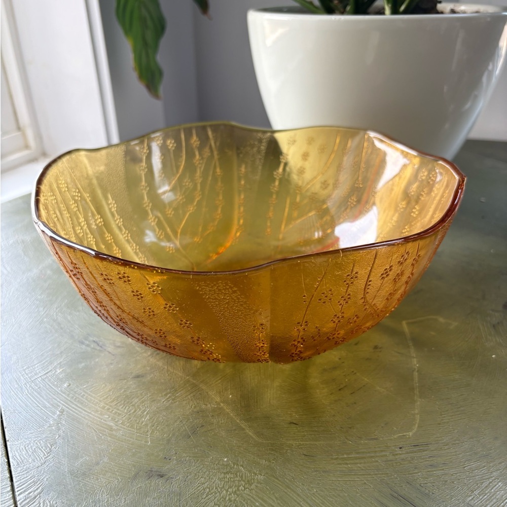 Amber Glass Decorative Bowl